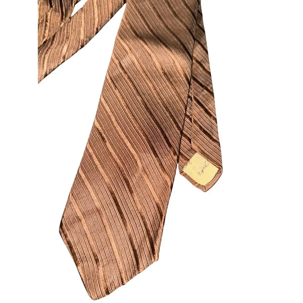 Vintage Pierre Cardin Men's Brown Striped Necktie